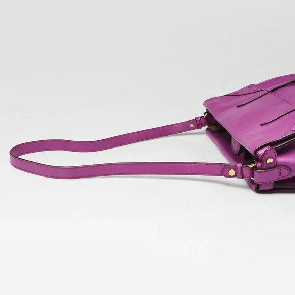 Fendi Purple Vitello Shine Leather/Suede Large Flip Bag 8BT303 - Picture 6 of 11